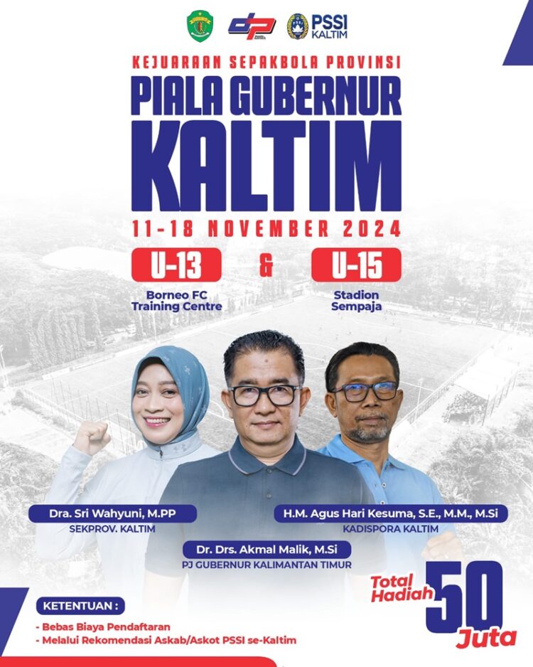 Perkuat Pembinaan Atlet Sepakbola Muda, Dispora Kaltim Gelar Kejuaraan Sepakbola Piala Gubernur Kaltim