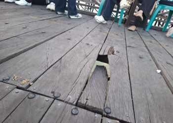 Telan Anggaran Rp 12,4 Miliar, Belum Genap Setahun, Pelataran Bontang Kuala Sudah Rusak