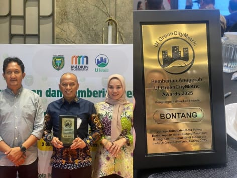 Bontang Peringkat 1 Bidang Penataan Ruang dan Infrastruktur, Raih Penghargaan UI GreenCityMetric 2025